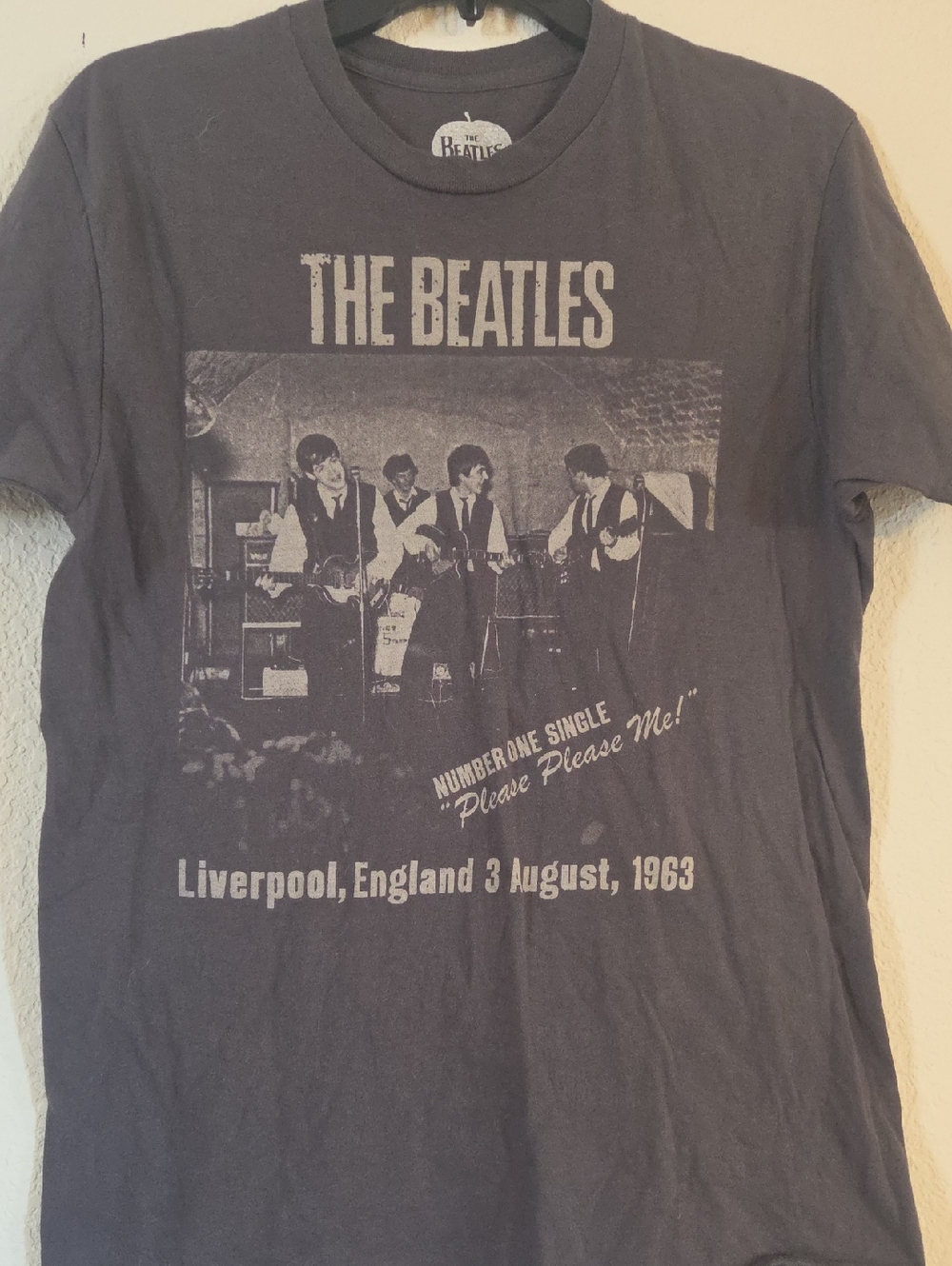 The Beatles Tee in Dark Gray with White Logo